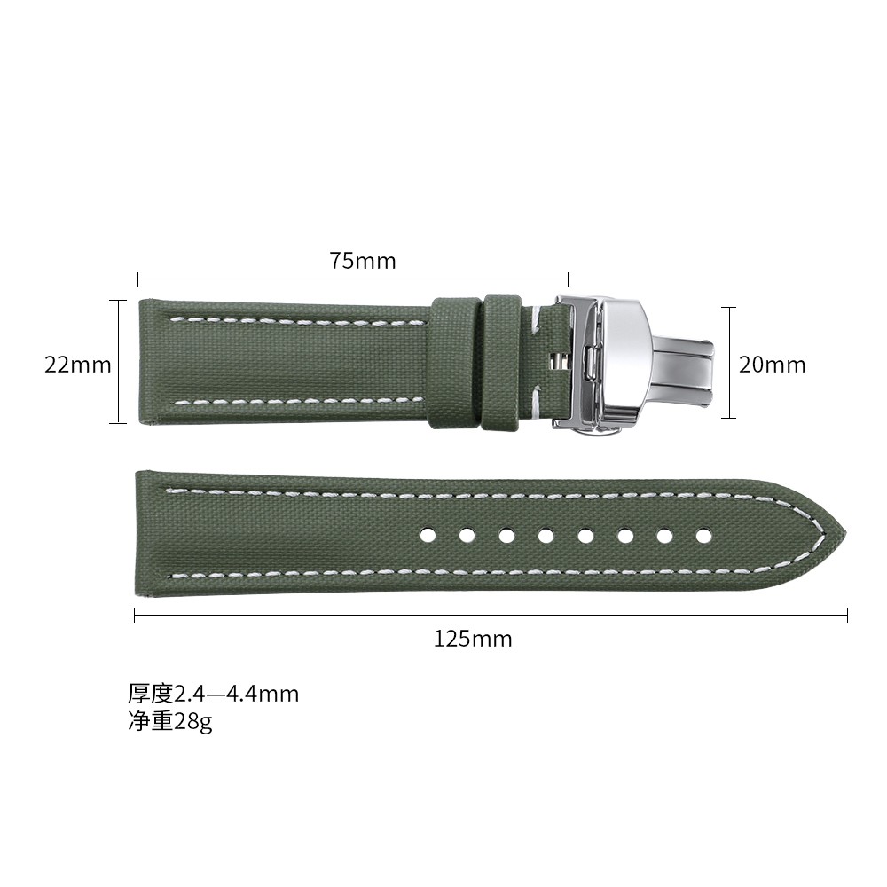 For Omega for Seiko Business Nylon Watch Strap 18/19/20/21/22mm Butterfly Buckle