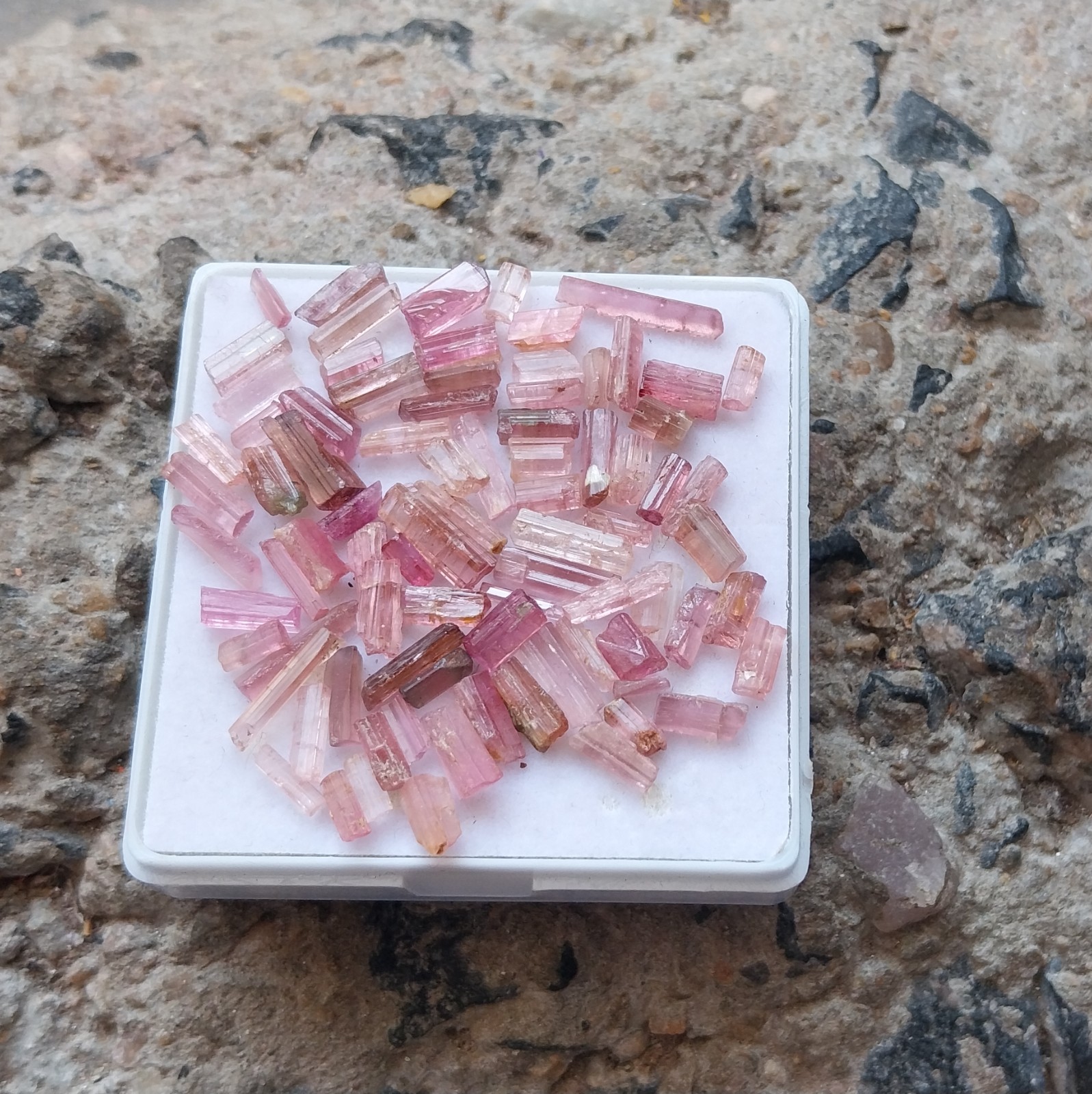 31 Ct 4.5 to 14 MM Natural Pink Color Tourmaline RAW Rough Pencil 82 Piece Lot