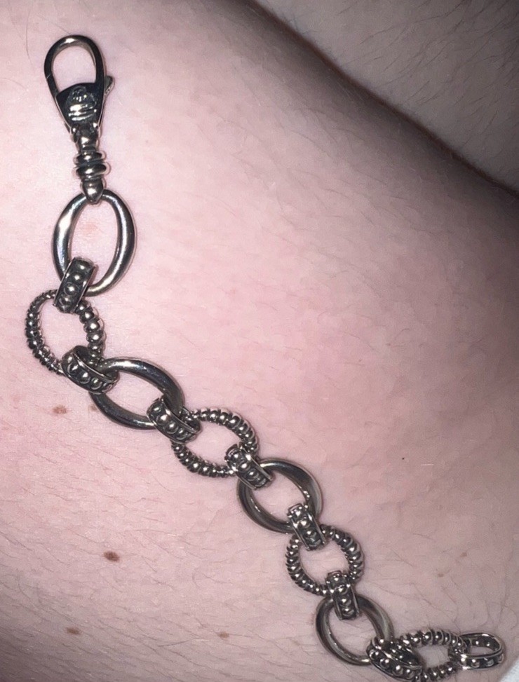 LAGOS Silver Oval Link Chain Bracelet, Lobster Clasp, 7.6-8 in