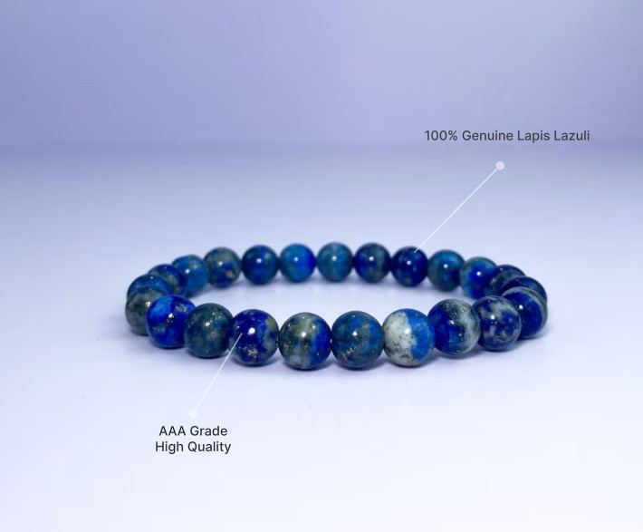 2025 HOT Handmade Natural Lapis Lazuli 7-8mm Eco Friendly Bracelet Gift Idea