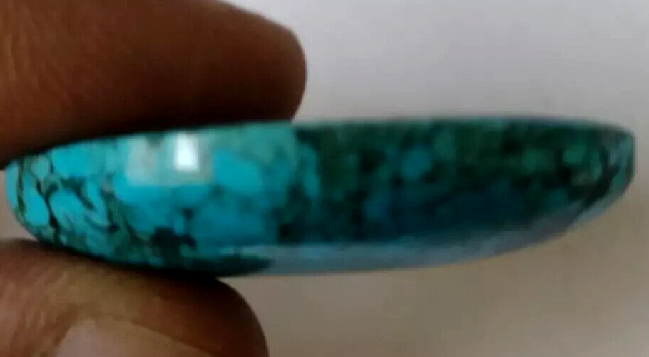 36.45 Ct. Natural Oval Cabochon Black Spiderweb Turquoise Loose Gemstone 4 Gift