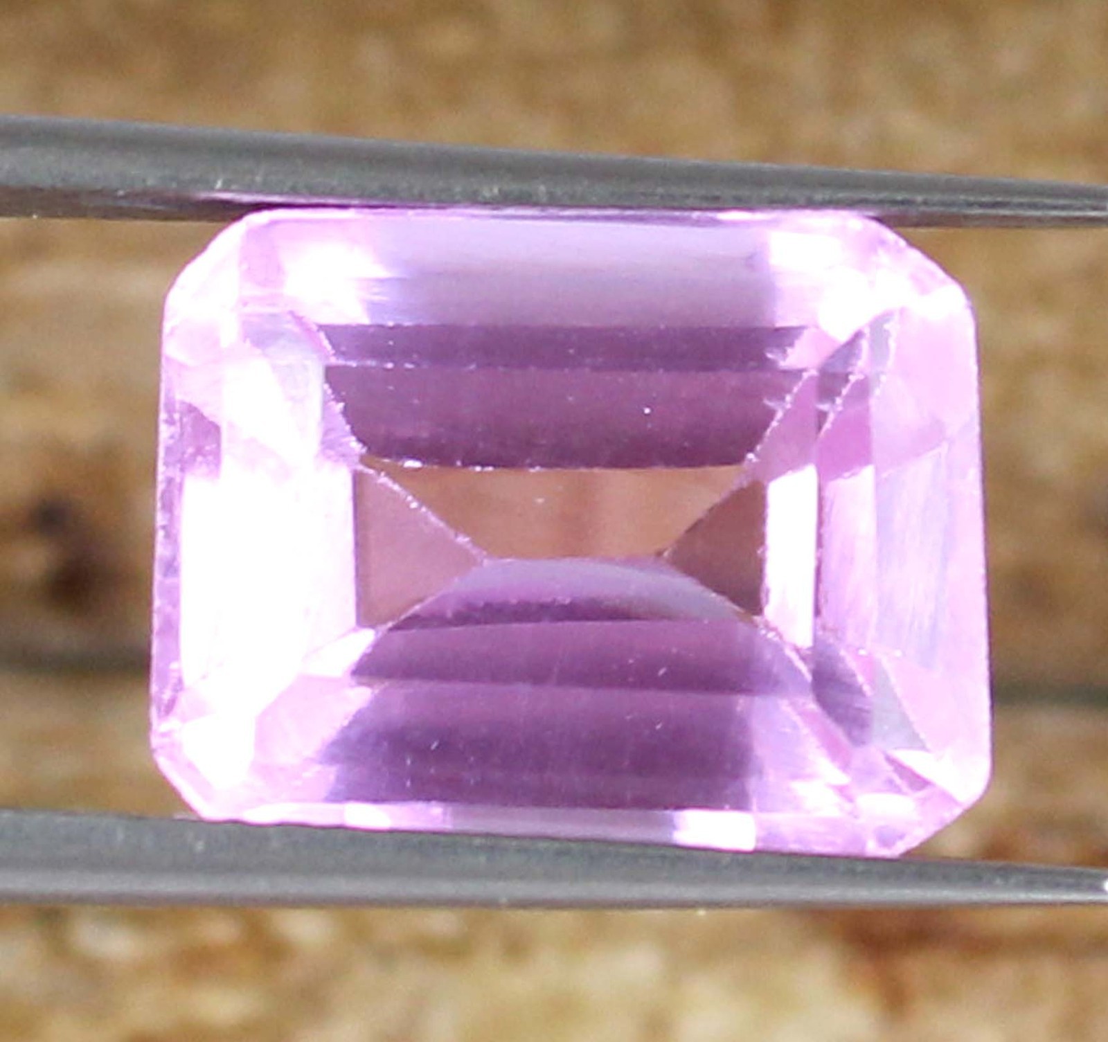 AGI Certified Mogok Pink Ruby 9.65 Ct Natural Emerald Cut Gemstone