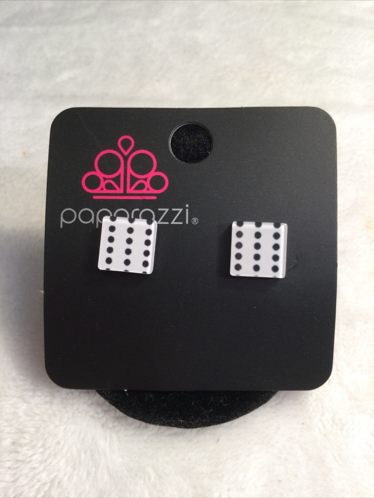 Kids & Adults Black/White Geometric Designs On Squares 5pc Earring Set Paparazzi
