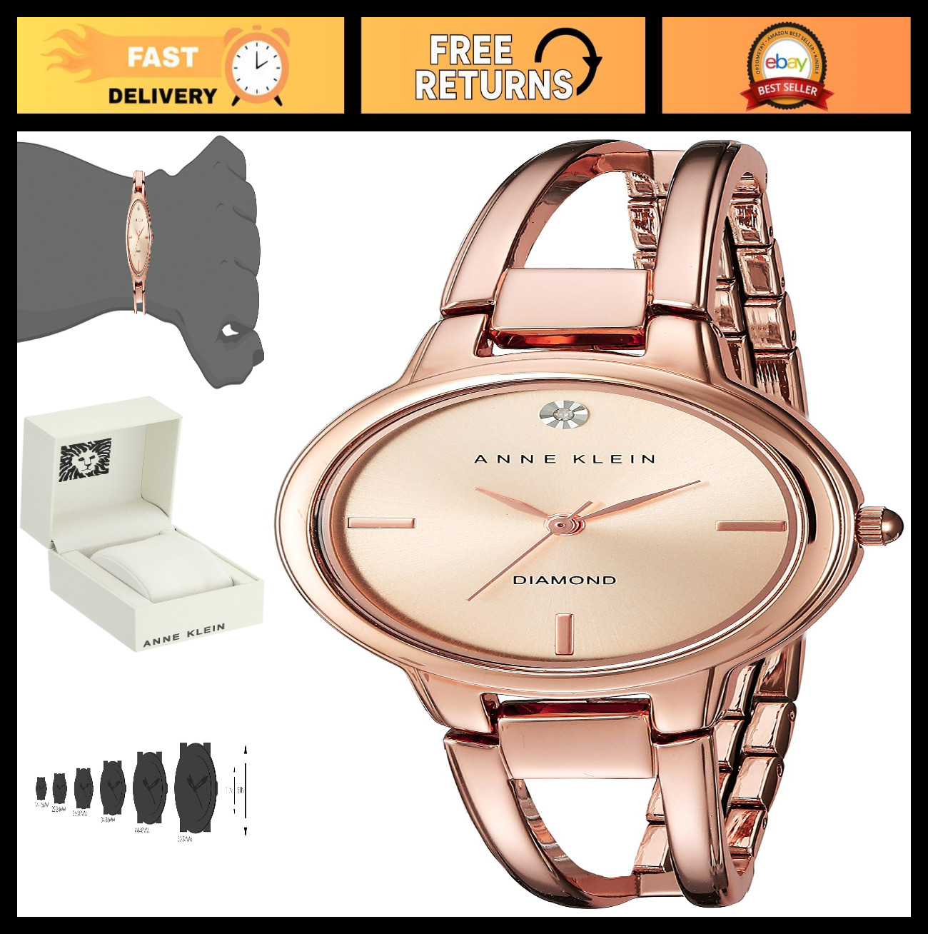 Genuine Diamond Dial Bangle Watch for Women – Elegant, Stylish, Fashion Accessor