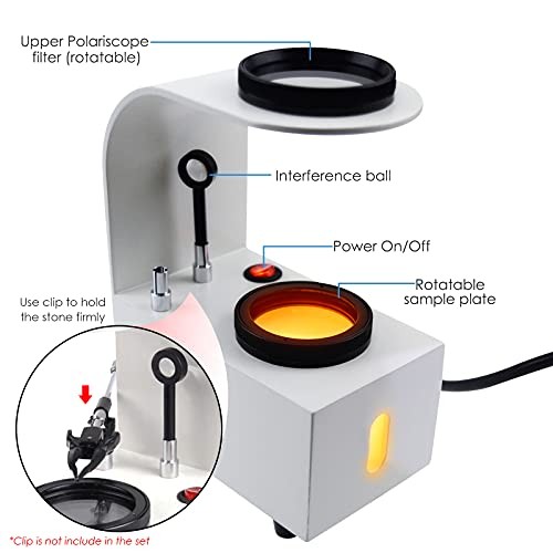 Desktop Gem Tester Polariscope LED Light Rotatable Filters
