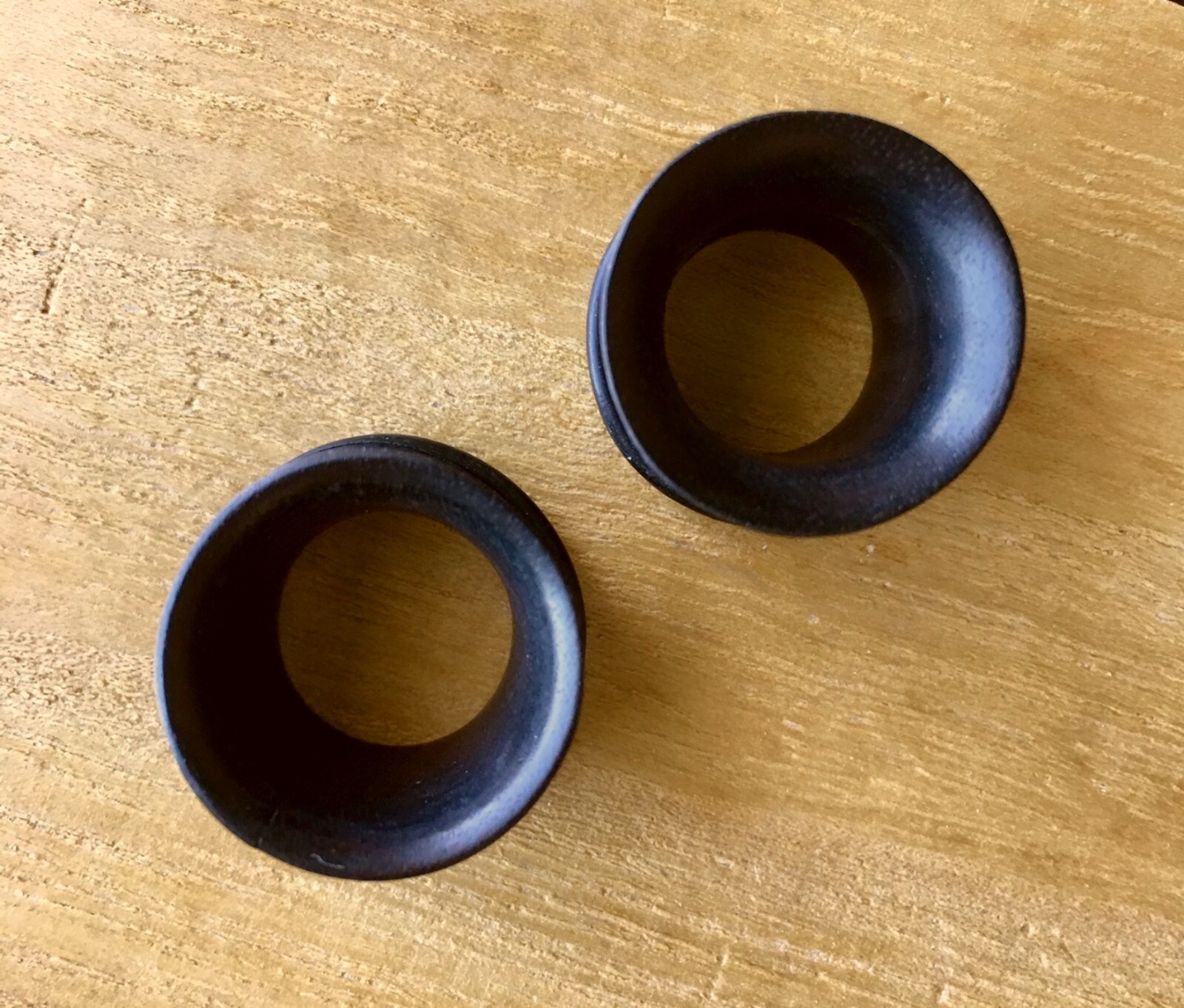 PAIR Black Areng Wood Tunnels Single Flare Plugs Organic Earlets Gauges
