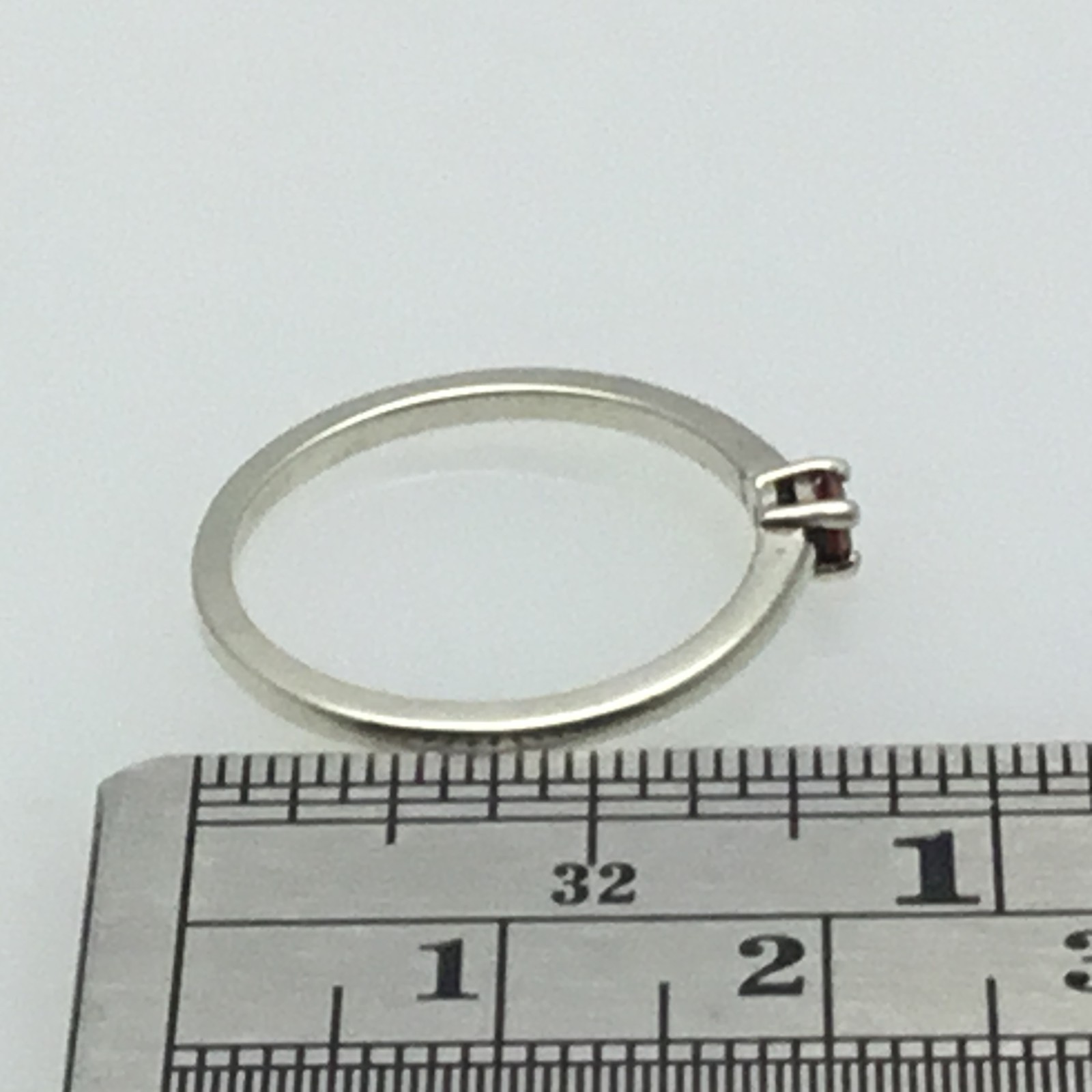 Sterling Silver Spessartine Garnet Ring Sz 6.5 Round 3mm Stackable Stuller