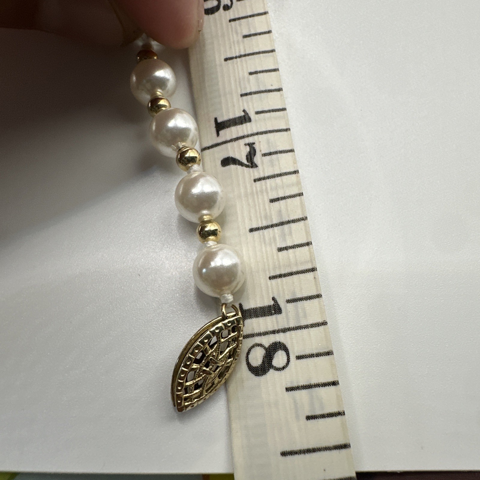 14 K Gold Filled Vintage Pearl Bead Necklace 18 inch