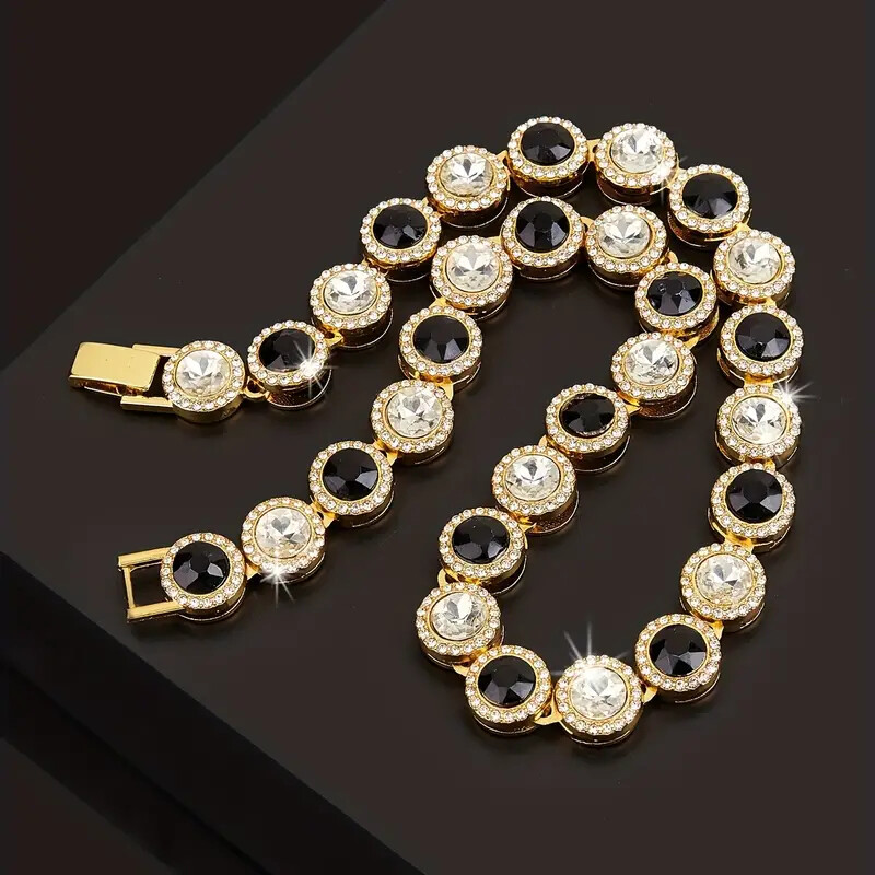 Men Women Rhinestone Hip Hop Style Chain Necklace 18″ Choker Jewelry Accessory