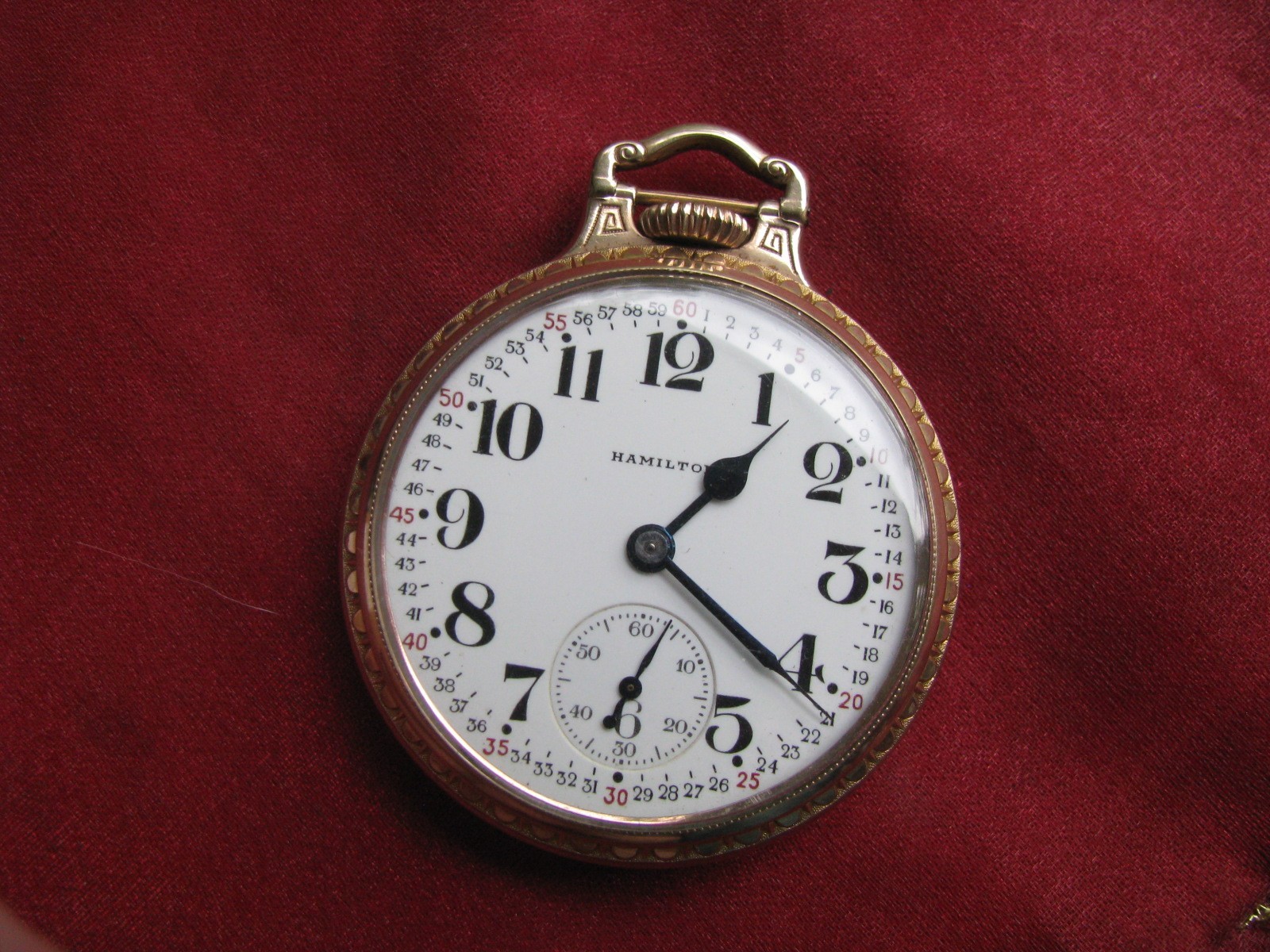 Hamilton 992b 21j 16s US GOVT Railroad Pocket Watch, Gold Filled BOC Case