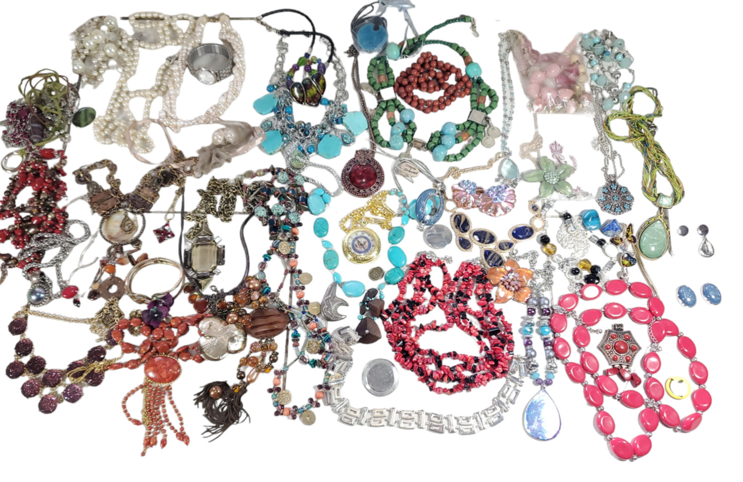 Treasure Hunt Lot of Jewelry Turquiose Gems and Costume Jewelry 6lbs.