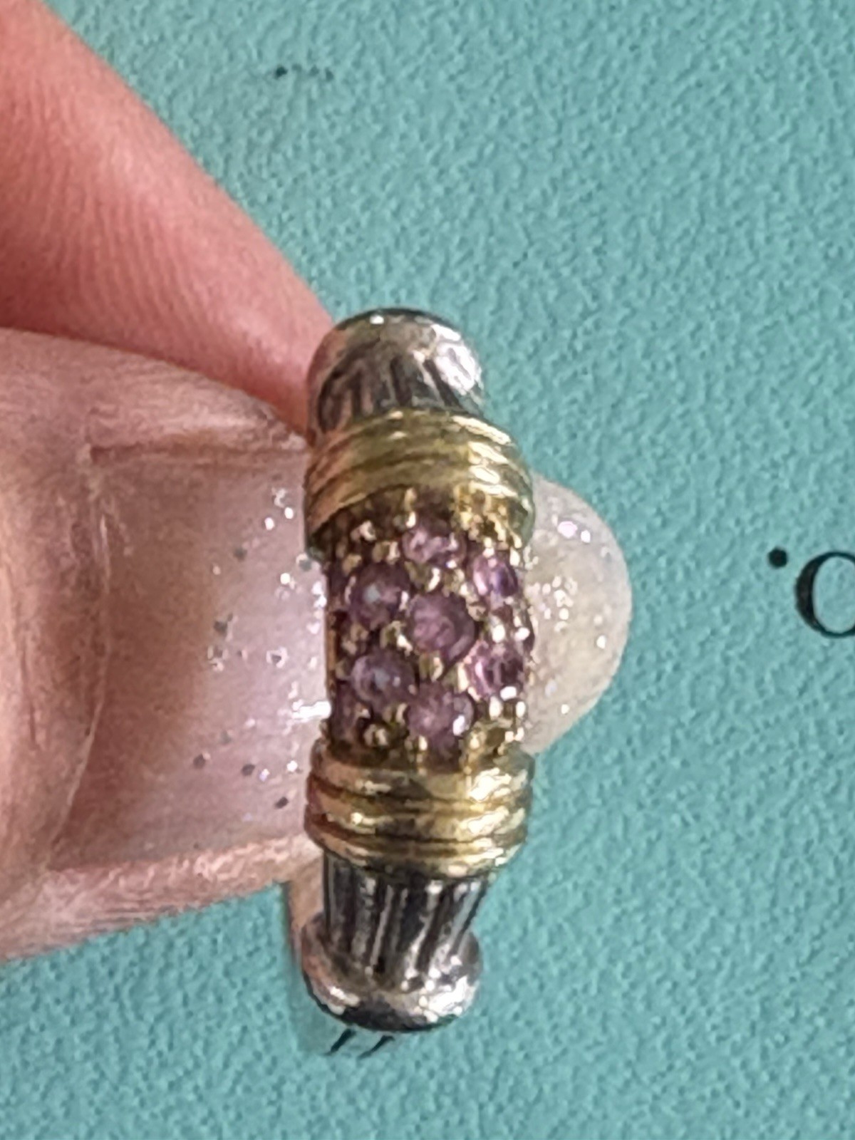 LAGOS CAVIAR 925 18k Gold AmethystRing, Size 6.5 authentic Guarantee