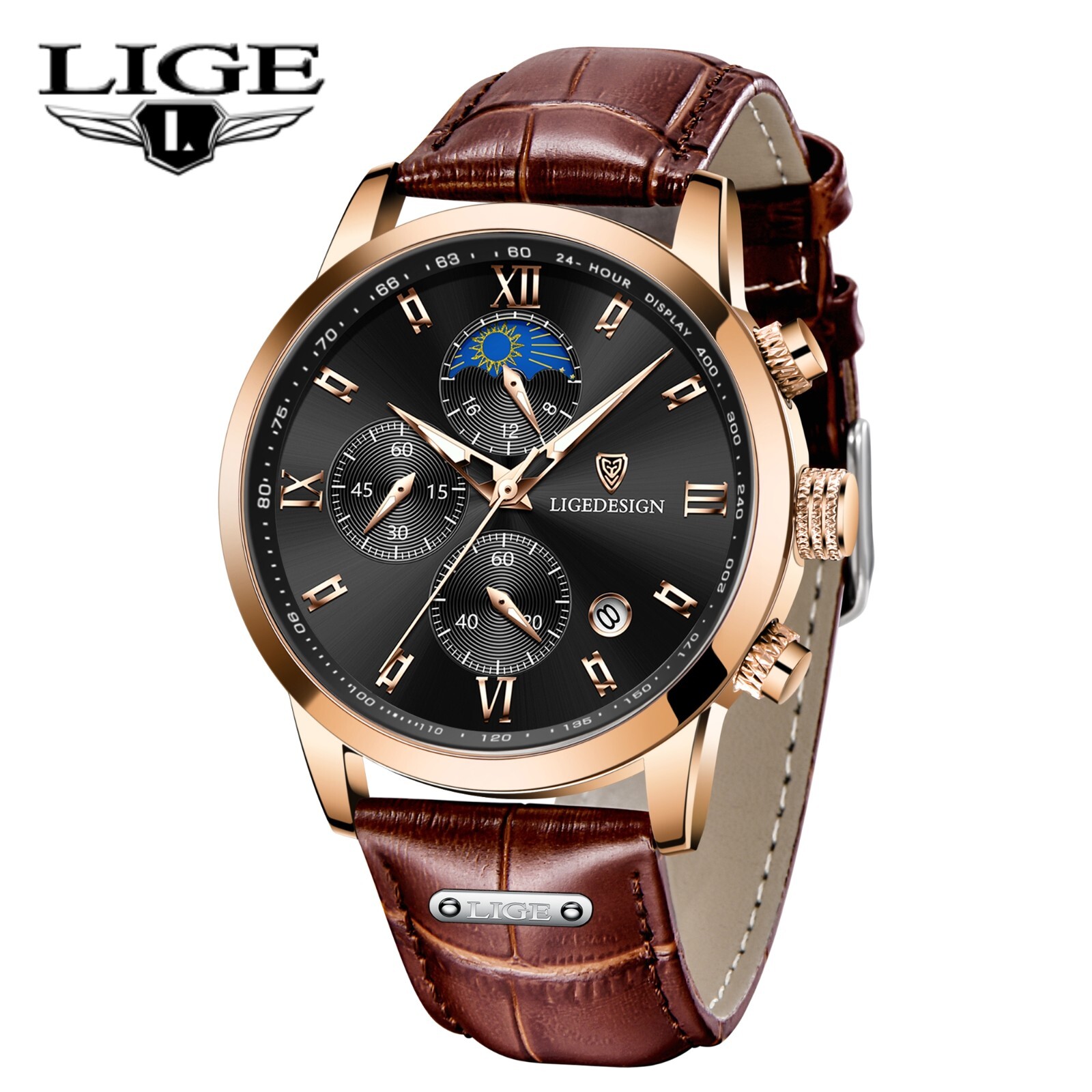 Men Watch Quartz Steel Case Belt Band Luminous Casual Business Wristwatch Gift