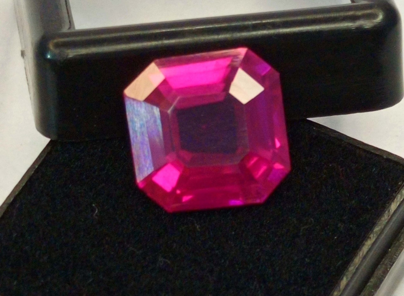 Natural Dark Pink Ruby 12-14 Ct Asscher Cut Burma Certified Loose Gemstone RK276