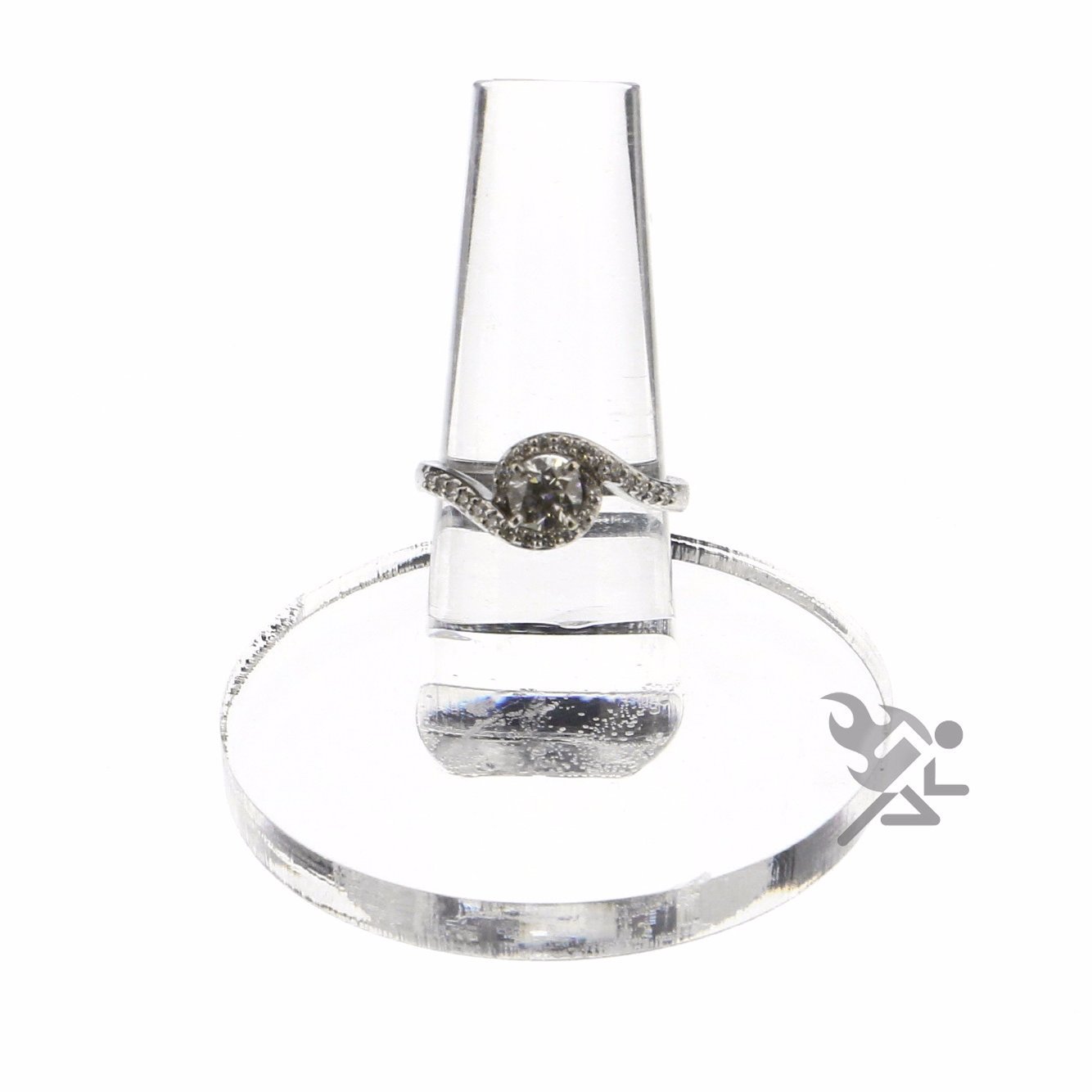 Clear Acrylic Hand Jewelry Ring Display Stand Holder with Round Base Qty: 1