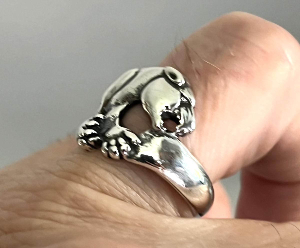 Vintage OTTO Sterling silver Puma ring size 9 925 silver EUC