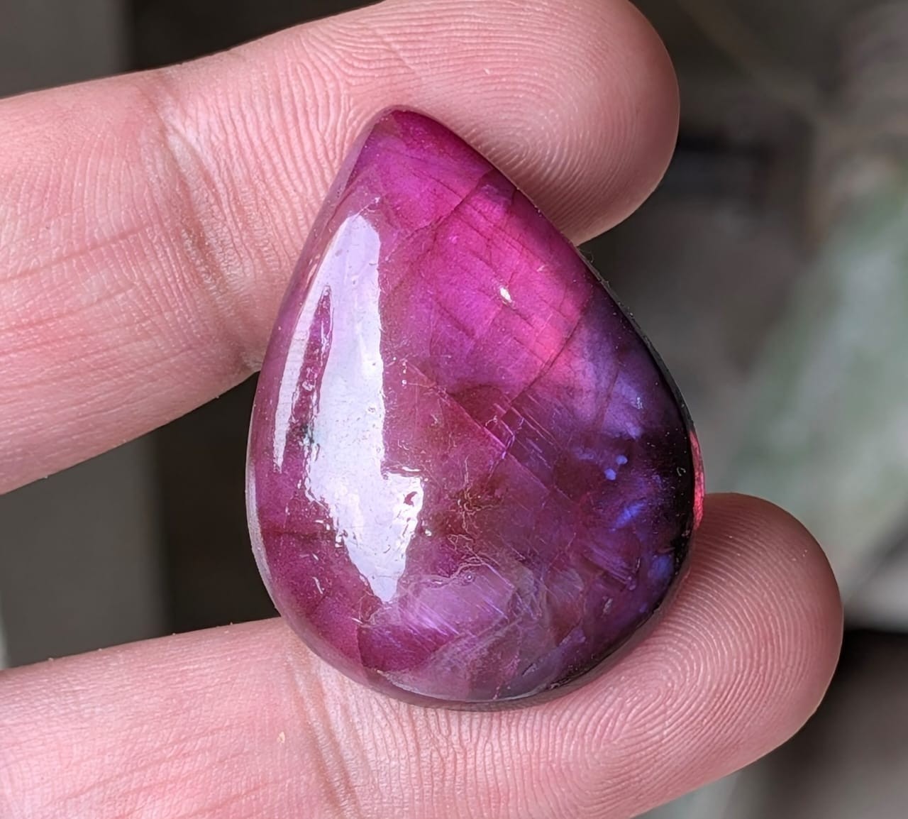 Purple Labradorite Pear Shape Cabochon, Loose Gemstone For Wire Wrapped Jewelry