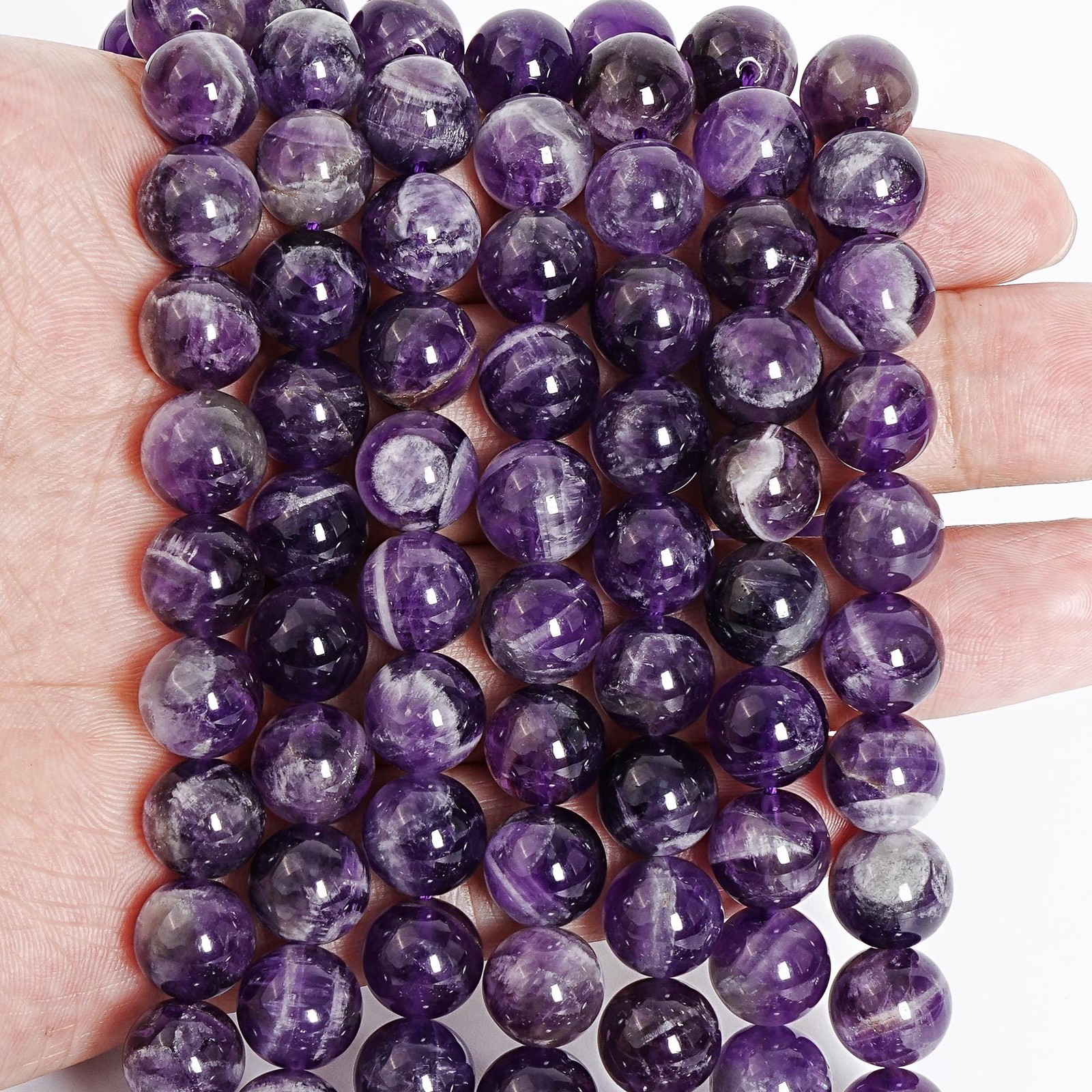Natural Purple Dogtooth Chevron Amethyst Beads Grade AAA Loose Beads 8mm 10mm