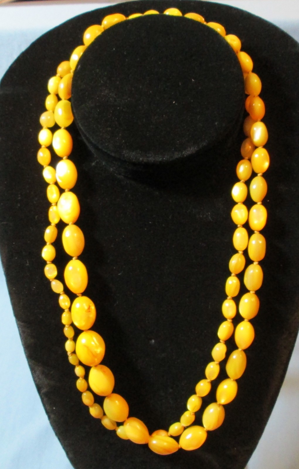 Stunning Egg Yolk BALTIC AMBER 40 in. Graduated BEAD NECKLACE
