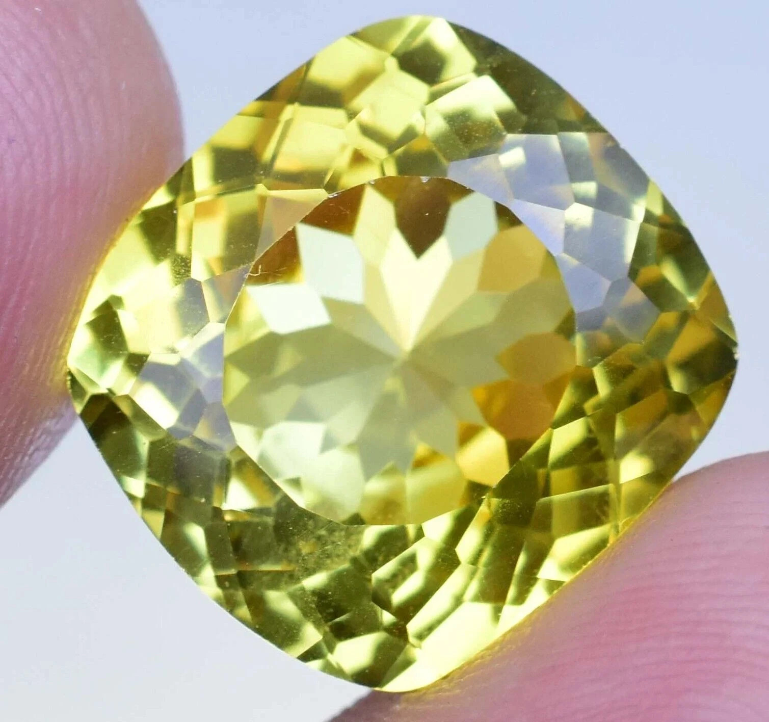 Natural 15 Ct Yellow Sapphire Cushion Cut Loose Faceted AGL Certified Gemstone