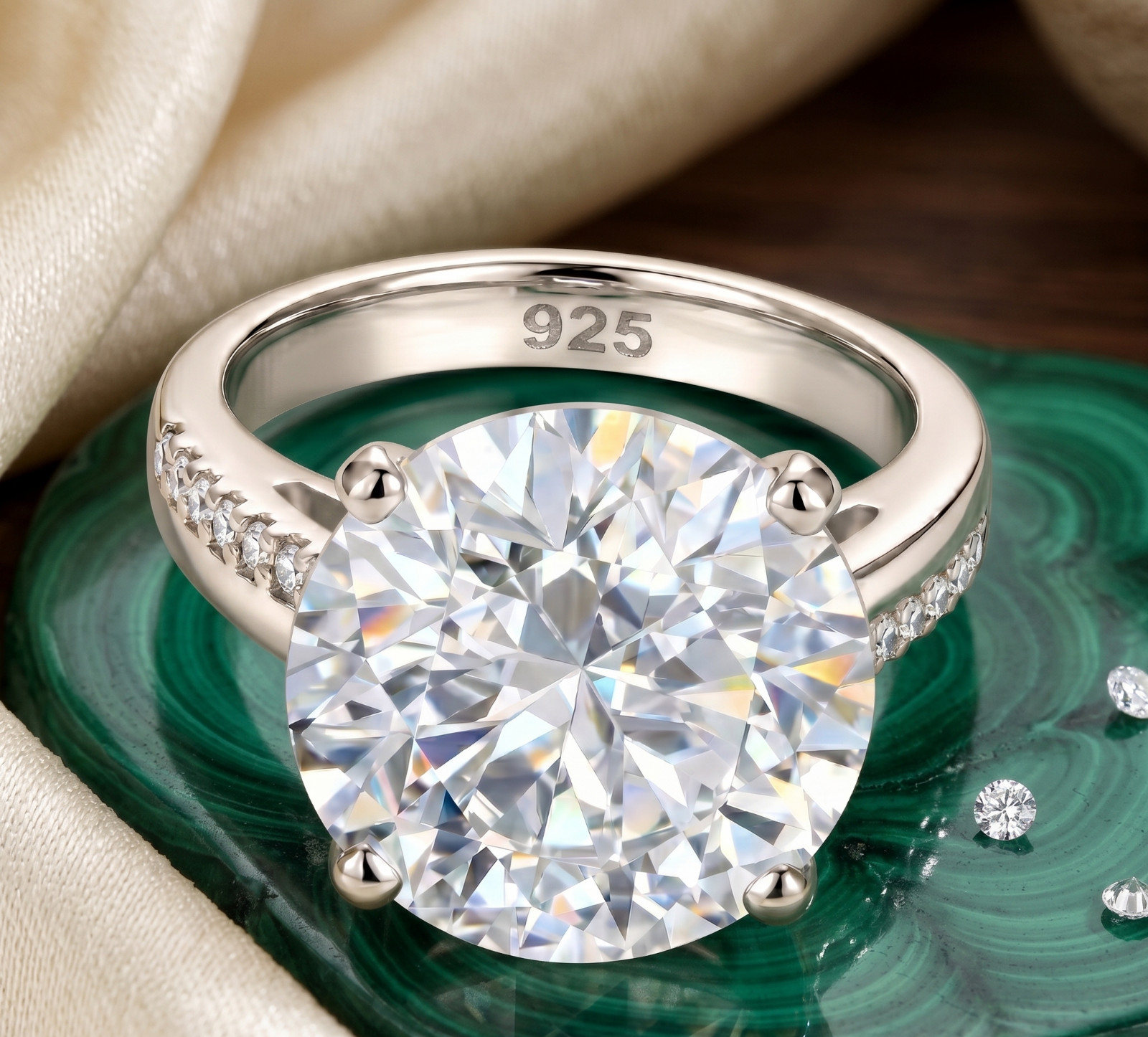 RARE 6.00 Ct Certified Round Cut White Natural Diamond Ring White Gold Finish