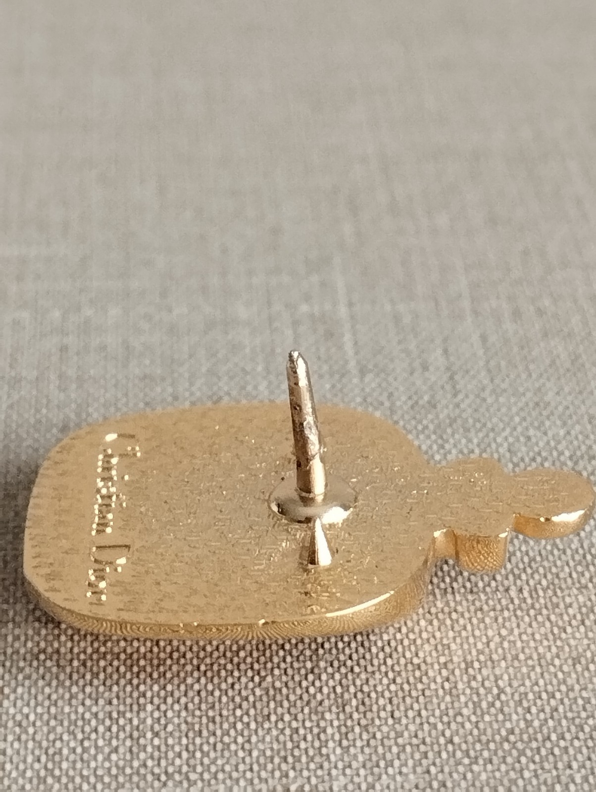 Vintage Christian Dior DUNE Perfume Bottle Gold Tone Novelty Pin Brooch