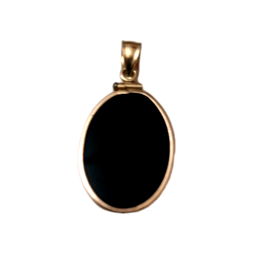 Black Hills Gold 10k Coleman Rose Onyx Bezel Pendant