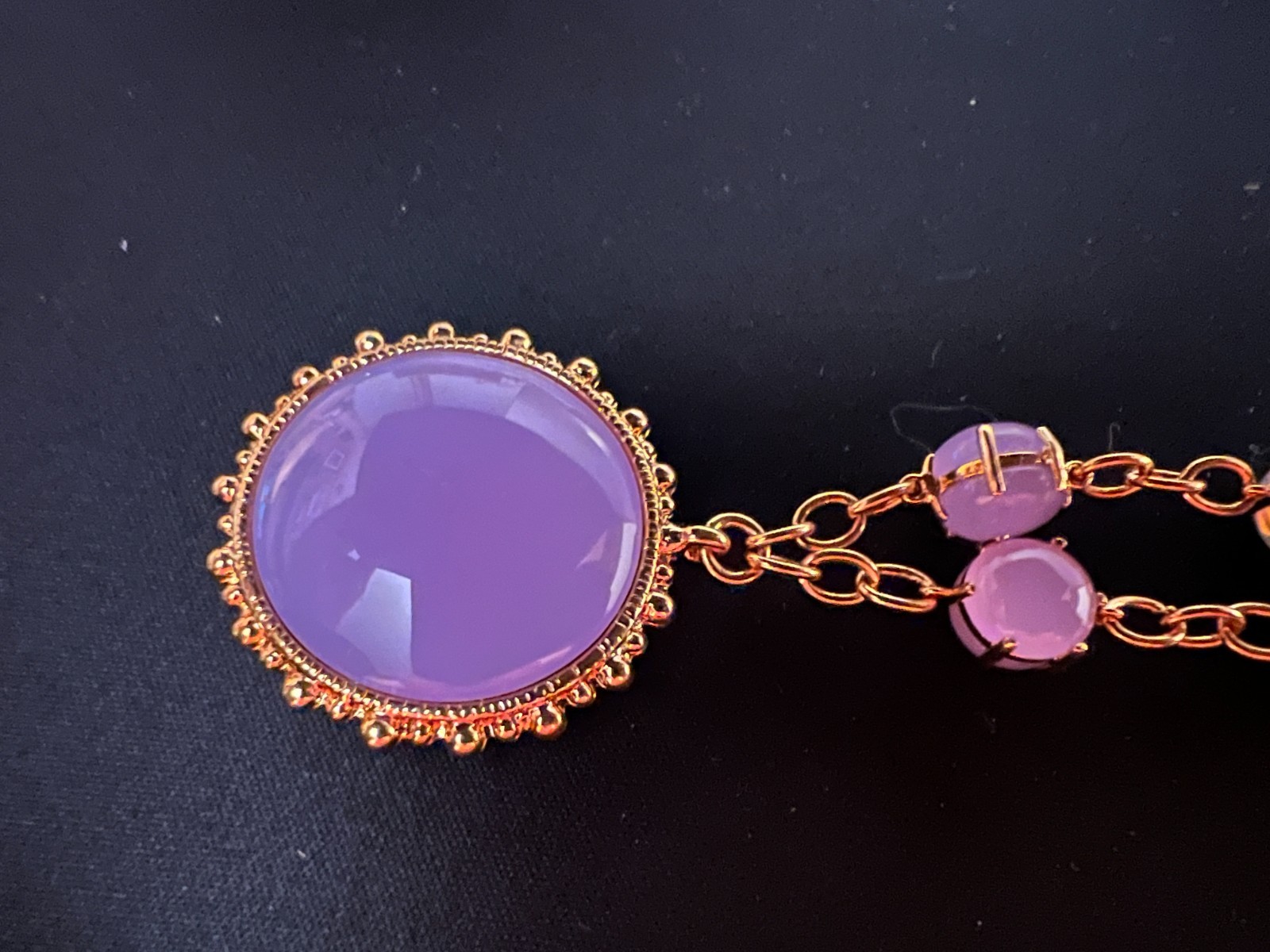 MMA Metropolitan Museum of Art Lavander glass cabochon Adjustable Necklace