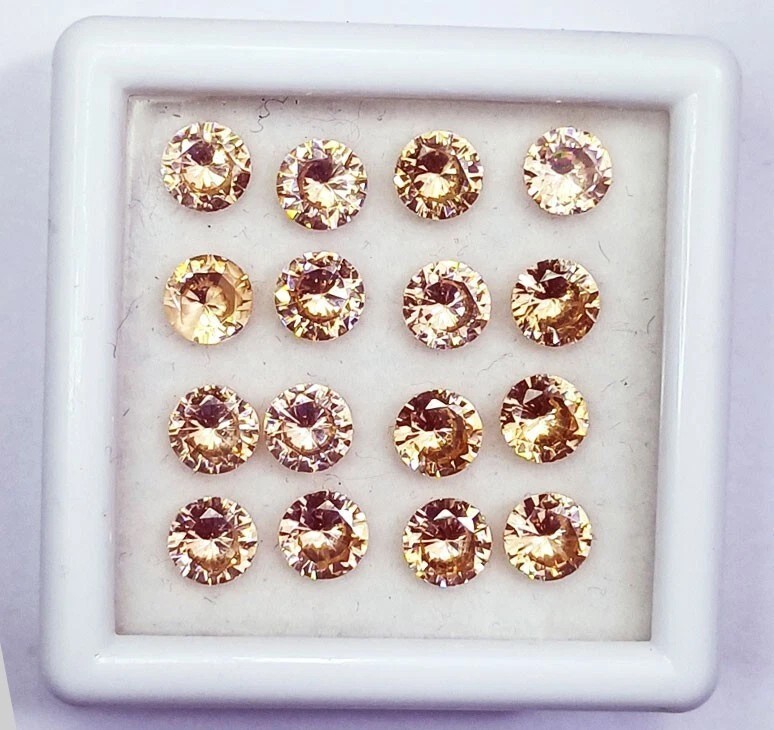 16 Pcs Natural Padparadscha Sapphire Round Cut GGI Certified Loose Gemstone