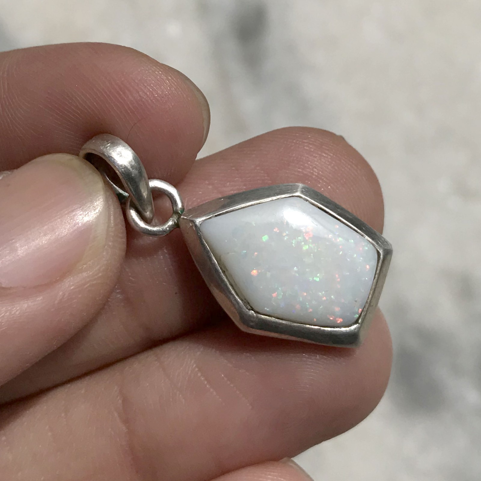Natural Australian Multi Opal 925 Solid Sterling Silver Pendant Stone Size 20×14