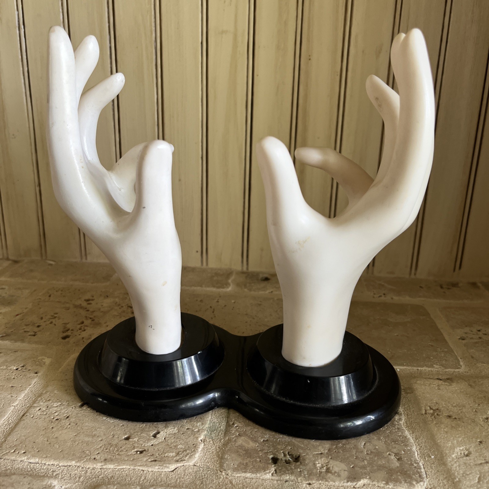 Vintage 1990 E&B Giftware Double 2 Hands Mannequin Jewelry Rings Display
