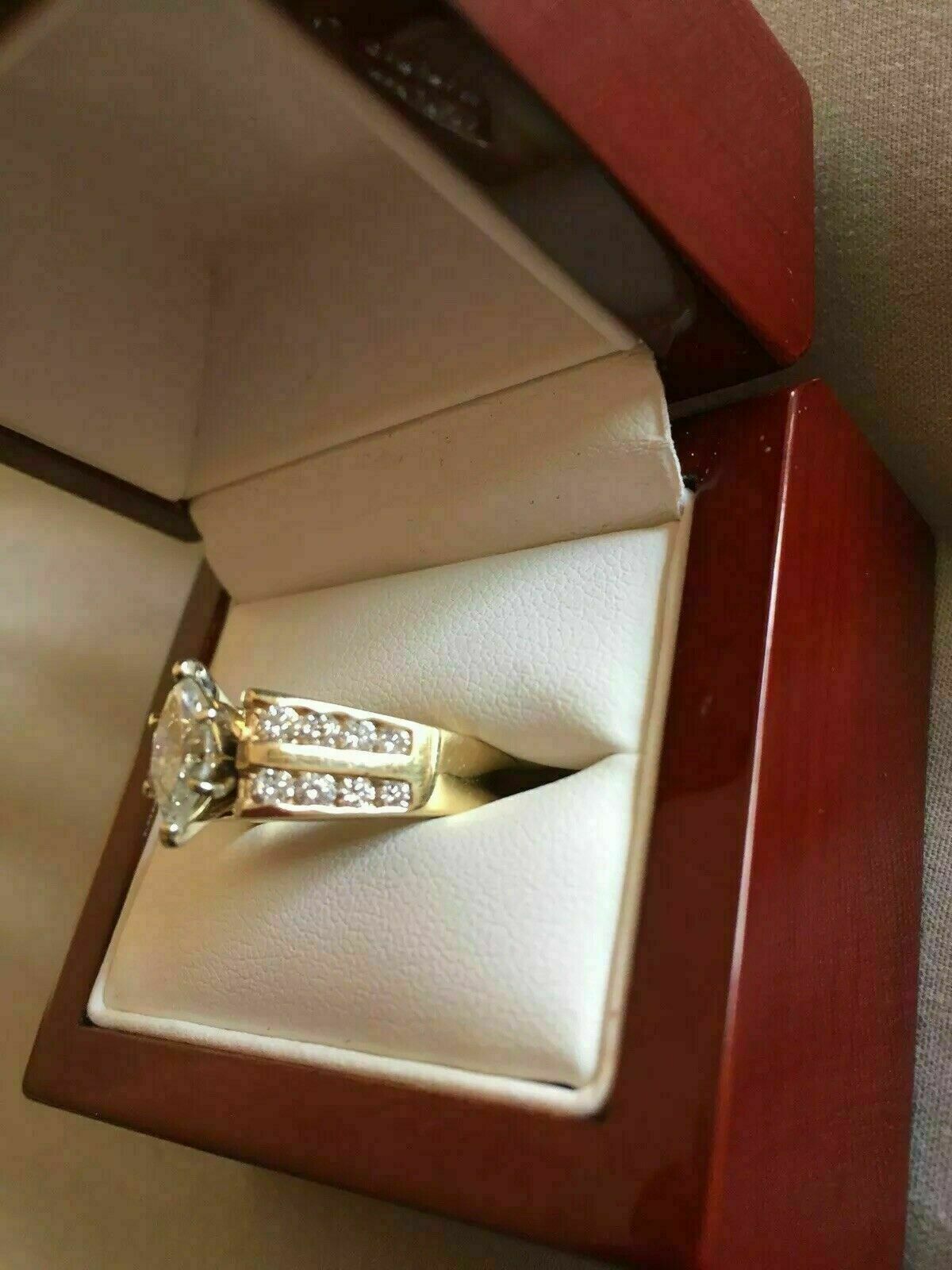 2Ct Marquise Cut Lab Created Diamond Engagement Ring 14k Yellow Gold Finish
