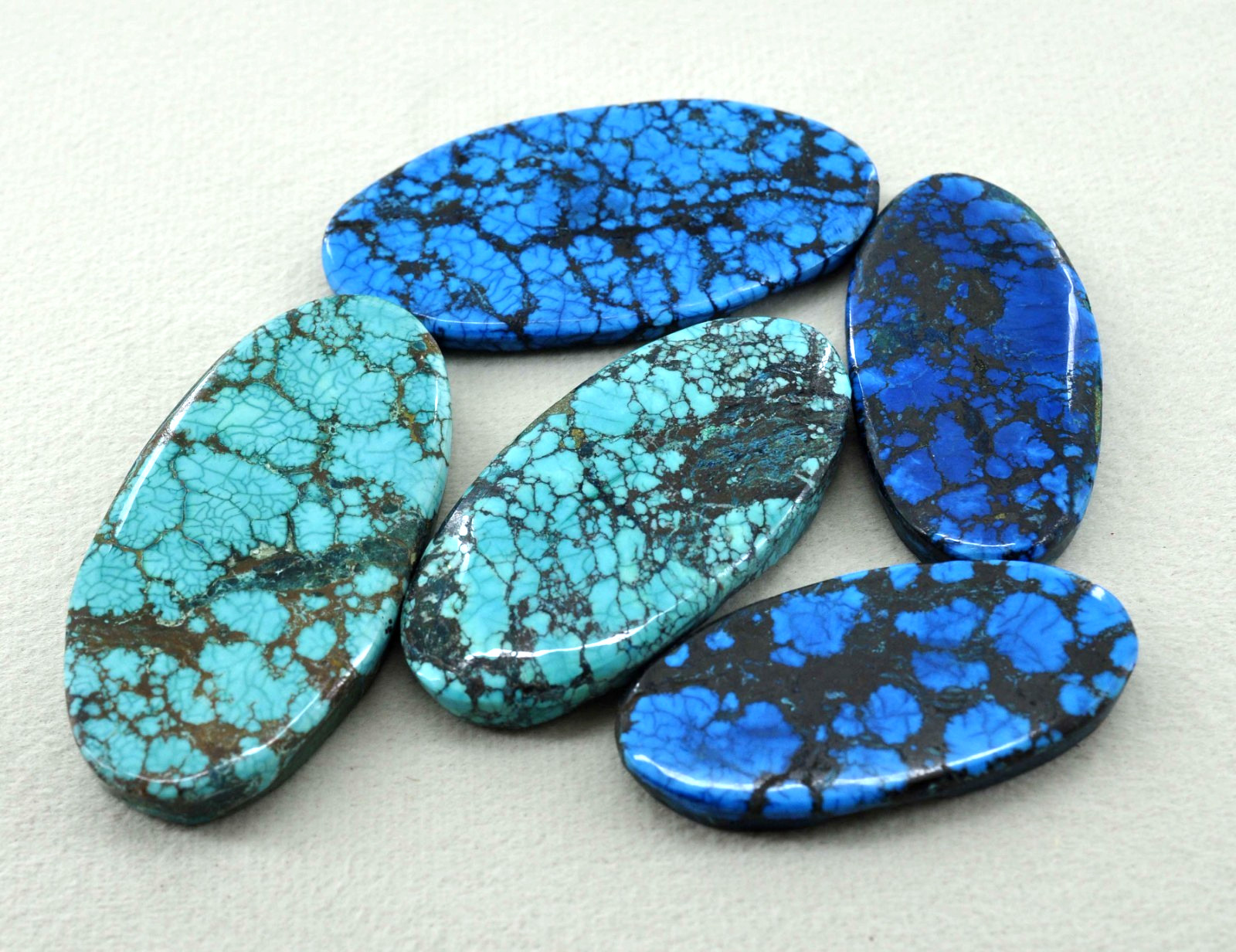 EGL Certified 480 Ct Natural Spiderweb Turquoise Blue Oval Loose Gemstone Lot