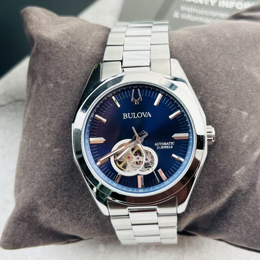 Bulova Surveyor 96A275 Blue Dial Stainless Steel Men’s Automatic Watch 42MM