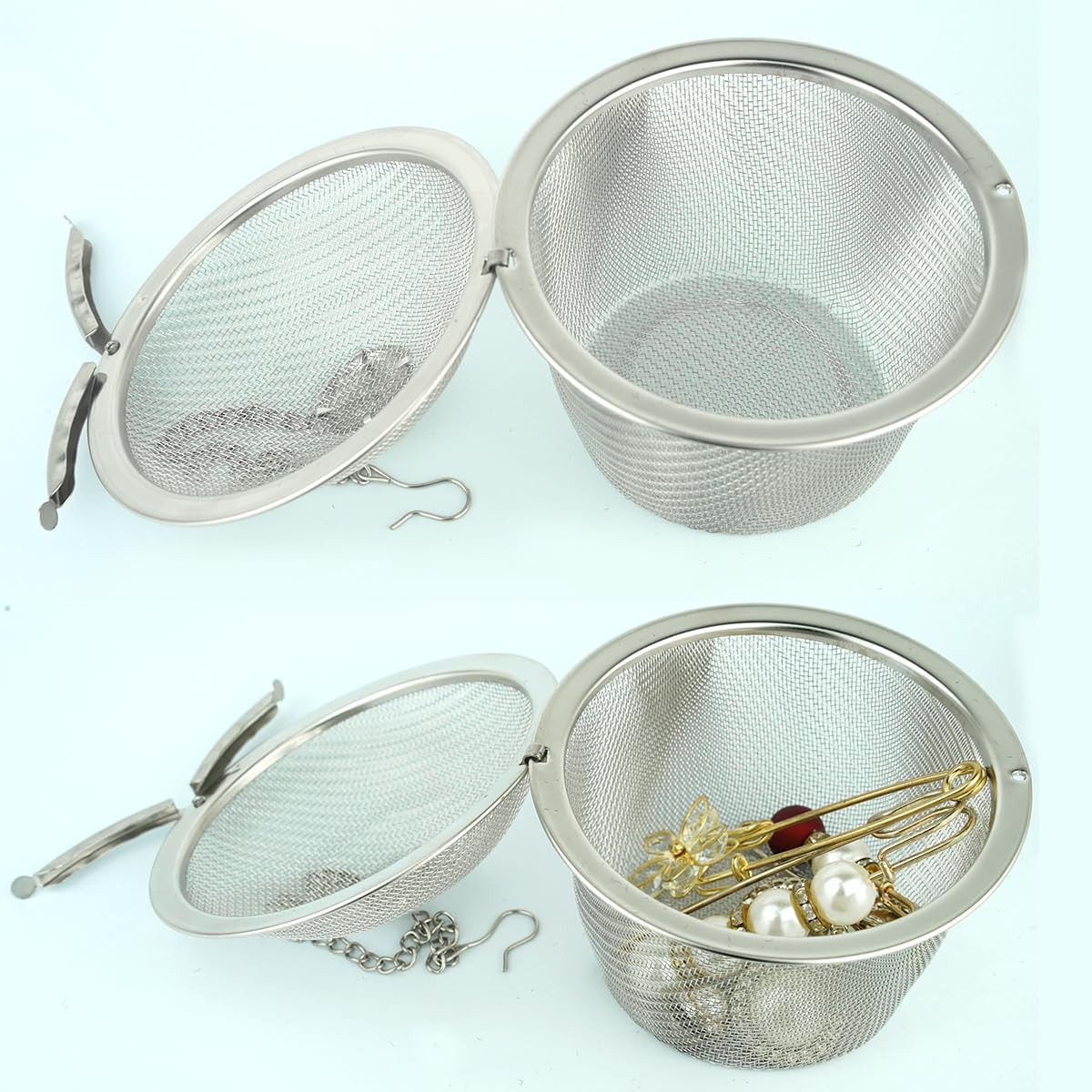 5 Pcs Ultrasonic Cleaner Baskets Stainless Steel Baskets Cleaning, Ideal Small P