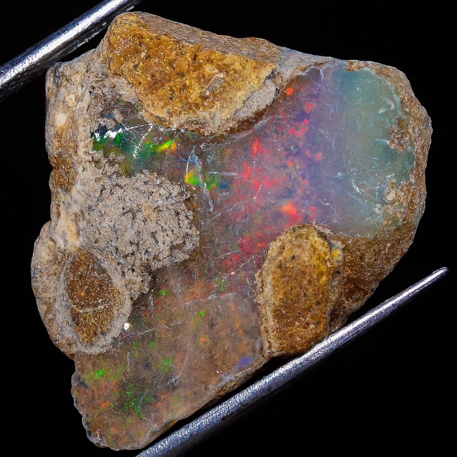 A++++ 13.45CTs Ethiopian Opal Rough, 100% Natural Welo Fire Opal Rough 20X23X7mm