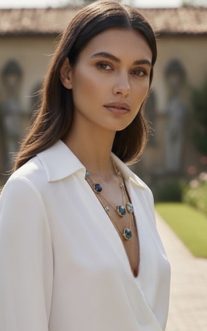 Freida Rothman 925 Imperial Blue 14K Plated 36” Station Necklace $650, $450 NWOT
