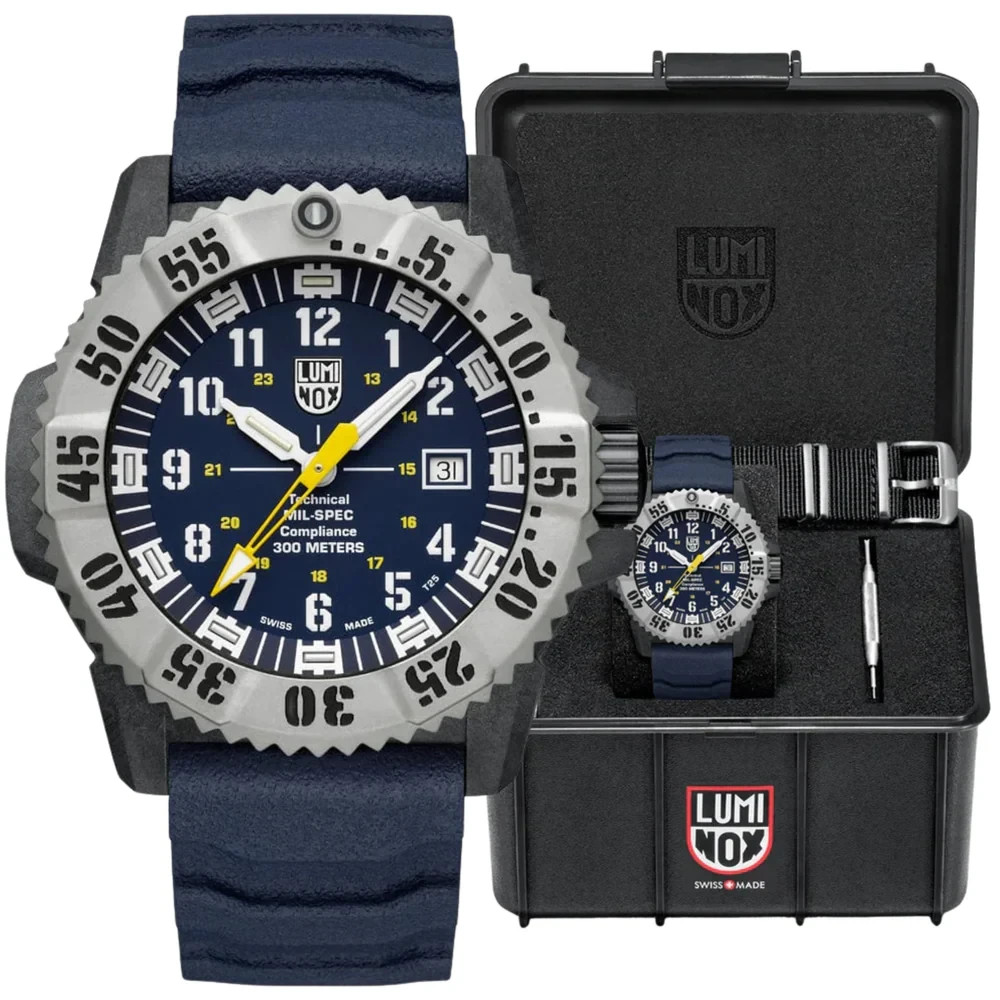 Luminox Men’s Watch XL.3355.SET MIL-SPEC 46mm 3350 Series Blue Dial Rubber 300M