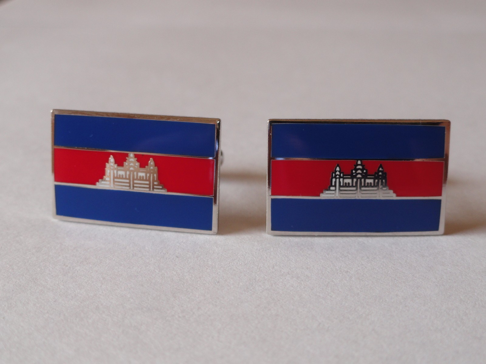 Cambodia Flag Cufflinks–Cambodian Asian Southeast Asia Phnom Penh