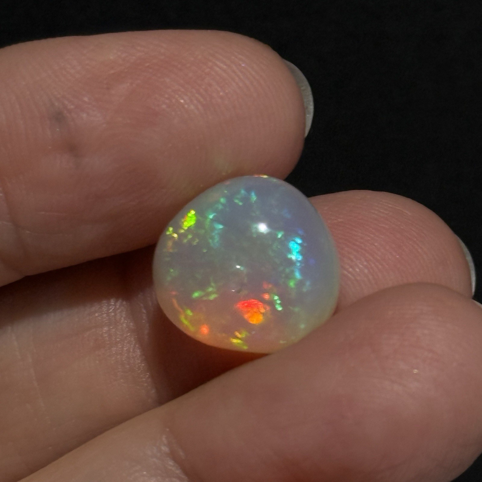 8.6ct 13.7×13.3x9mm Finest Colorful Bauble Like Ethiopian Welo Opal Cabochon