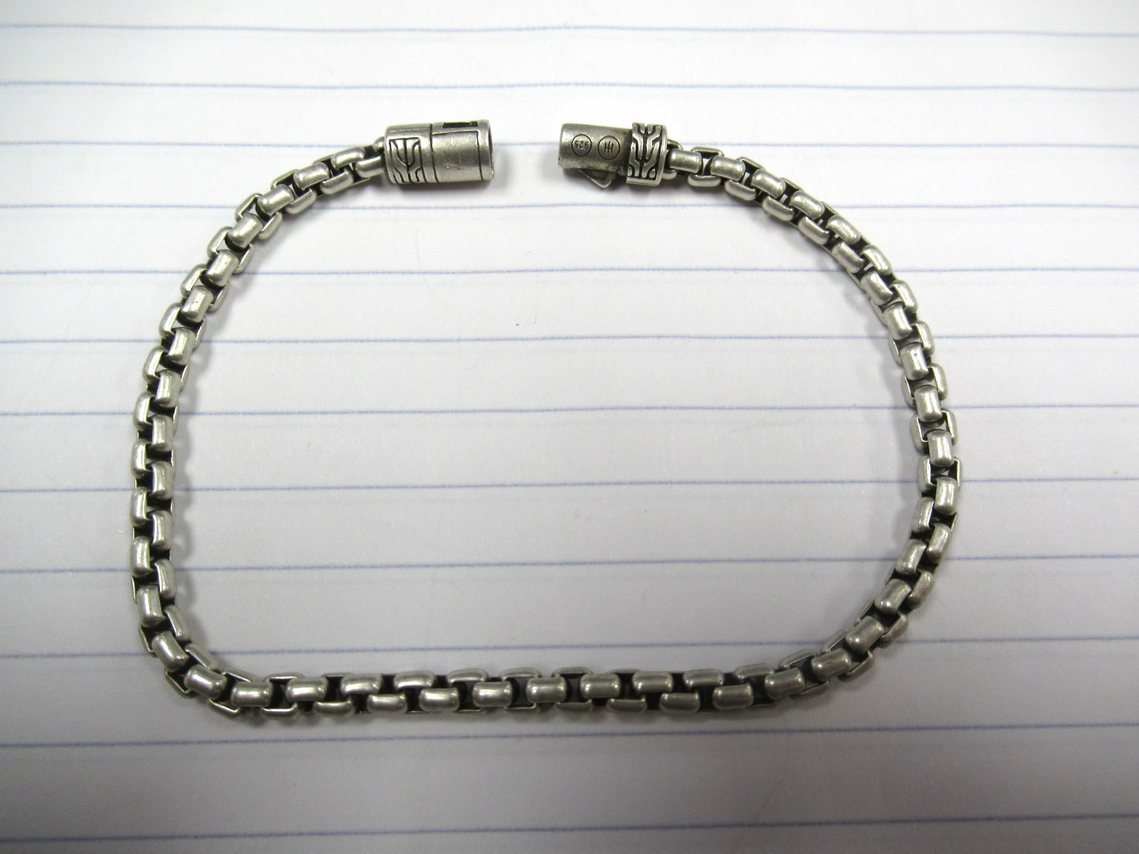 John Hardy 3.17mm 925 Sterling Box Chain Bracelet 7 7/8″ Long Nice BIN Price!