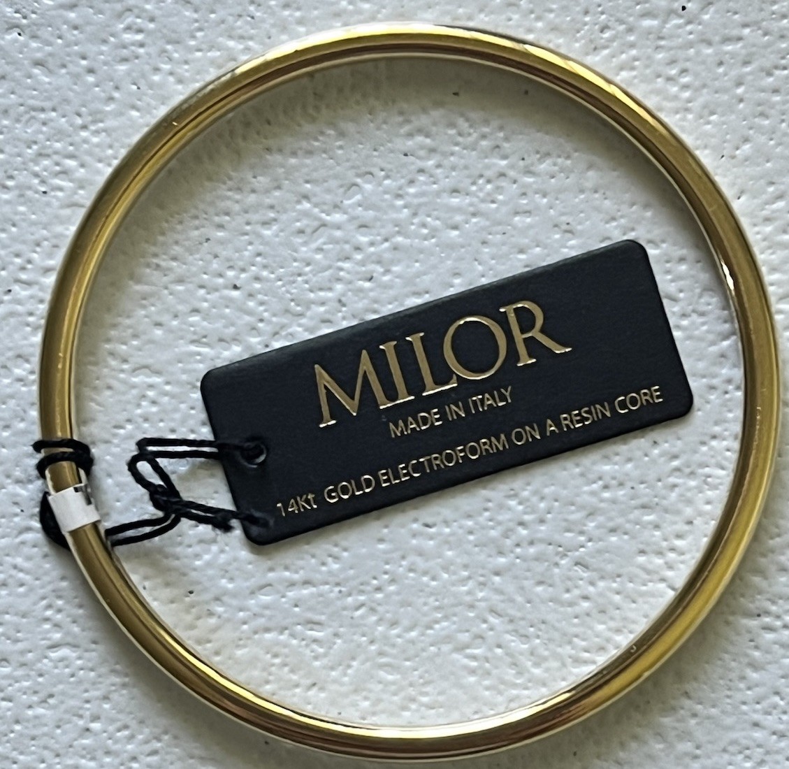 New NWT Milor 14k Gold Electroform on Resin Bangle Bracelet Italy