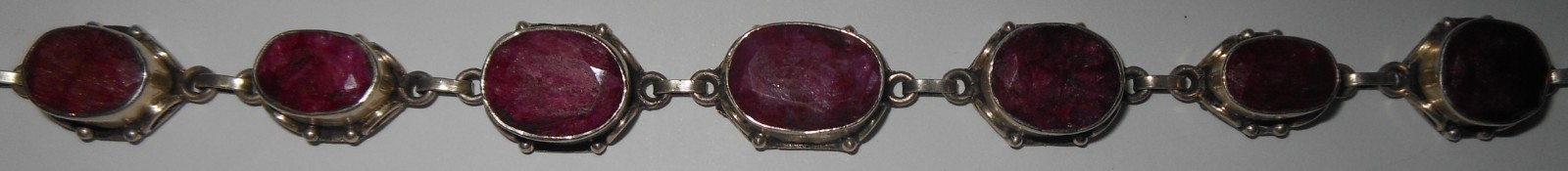 Vintage 925 Sterling Silver Ruby Bracelet