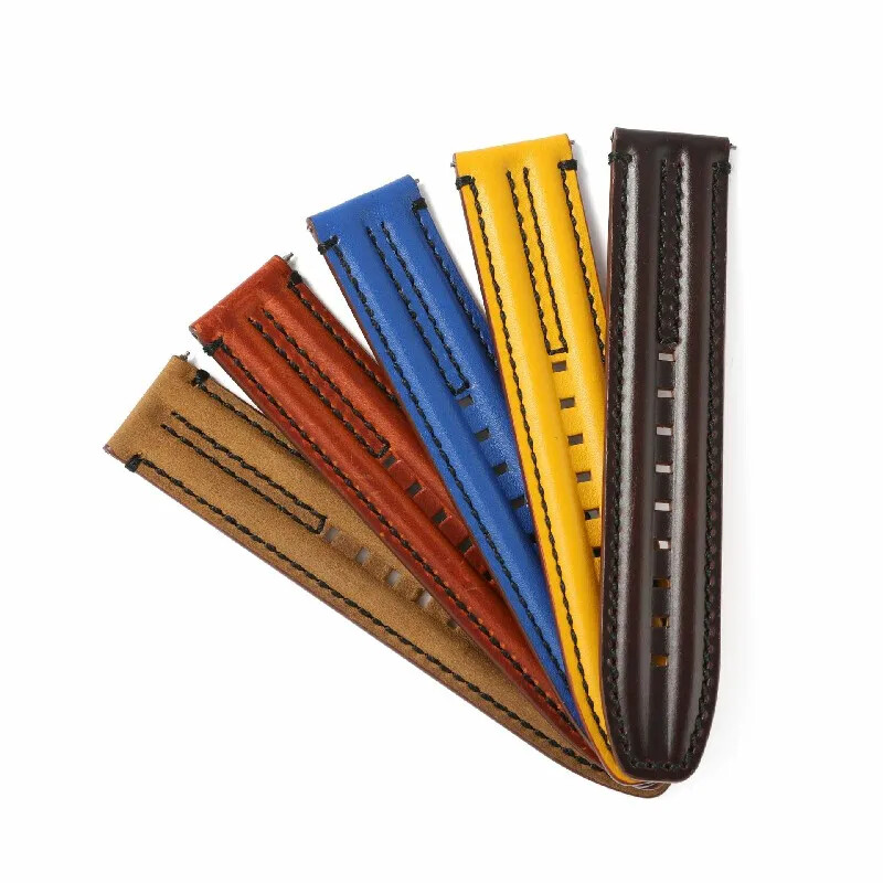 Cow Leather Watch Strap 20mm 22 24mm Stitching Watch Band Vintage Wristband Belt
