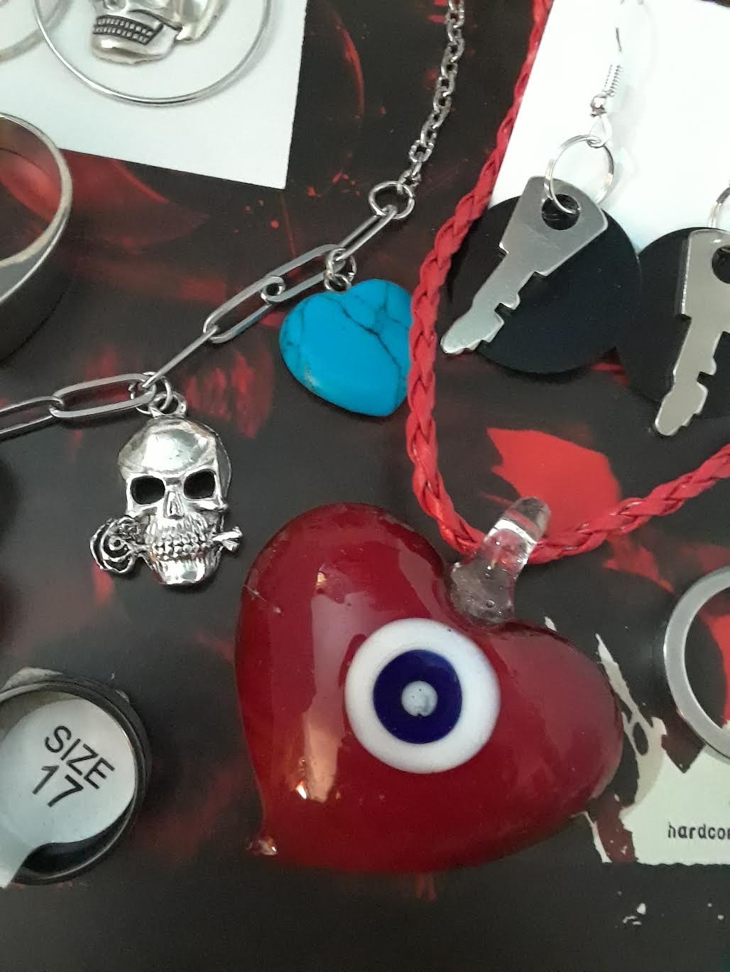Emo Mixed Jewelry Lot- Rockabilly, Punk, Skull, Spooky Cute,Heart, Gothic, Cross