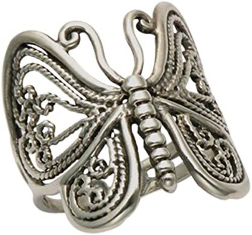 Wildthings Sterling Silver Filigree Butterfly Ring Sizes 6-7-8-9