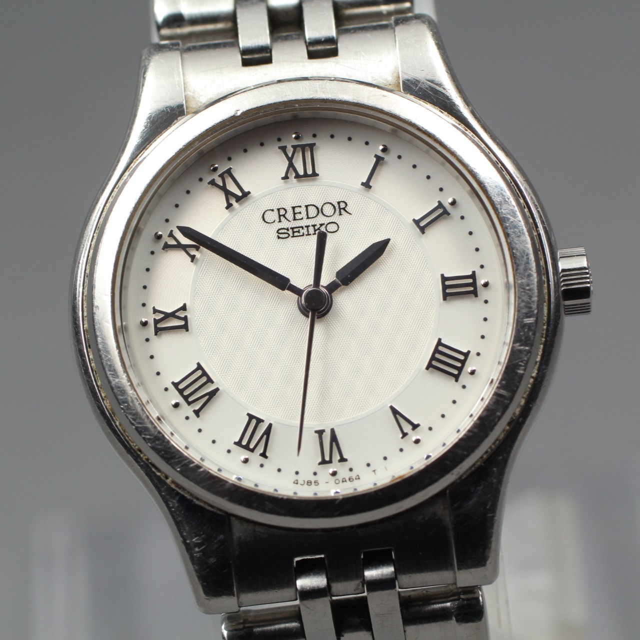 Quartz [Exc+5] Seiko Credor 4J85-0A20 Roman Dial 25mm Women Watch From JAPAN R1