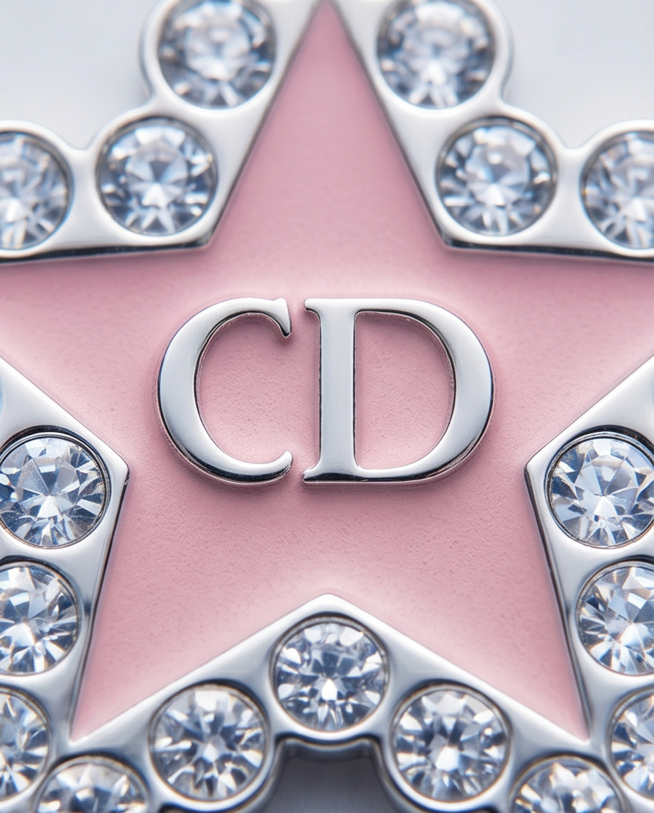 100% Christian DIOR charm zipper pull logo CD gold toned stamped pink
