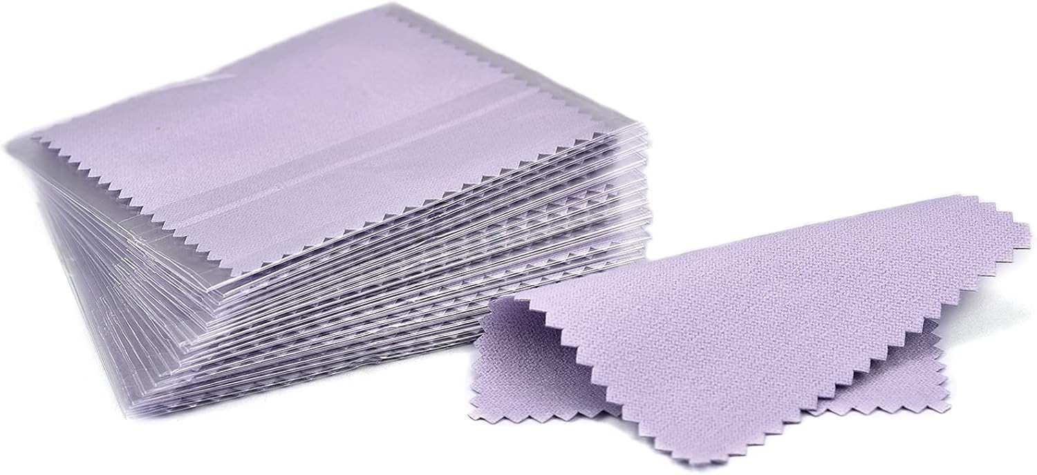 50 Individually Packed Jewelry Cleaning Cloths – Gold, Silver, Platinum Care