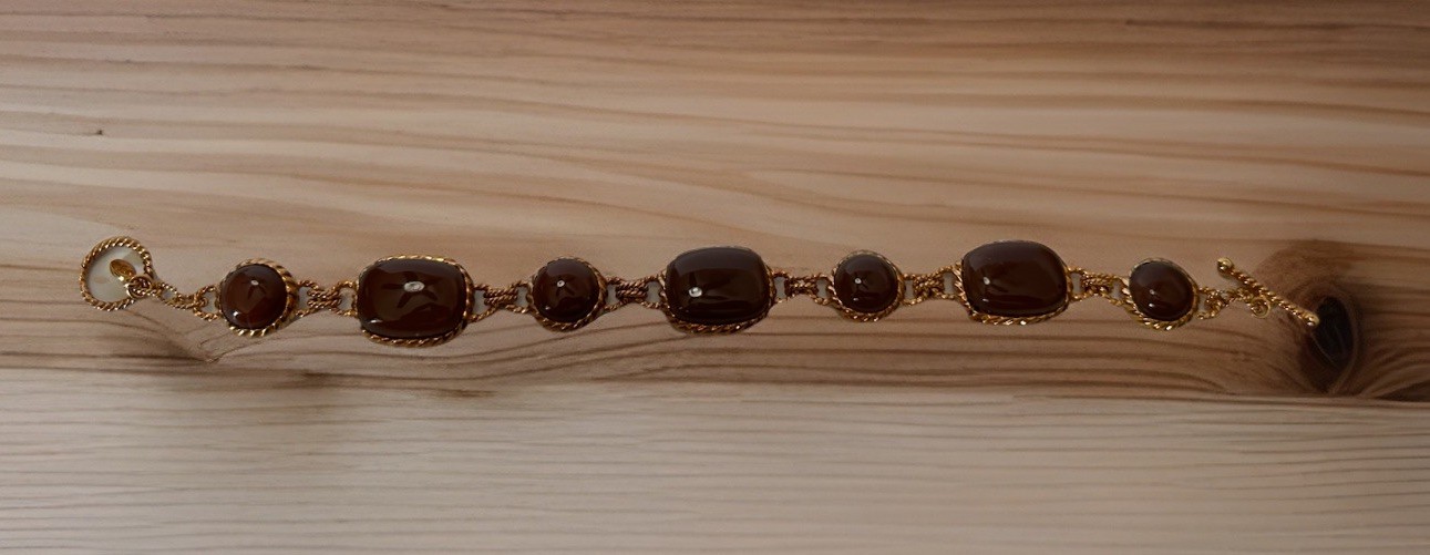Affinity Gems Chocolate Moon Stone Bracelet 14K Rose Gold-Plated Sterling 925